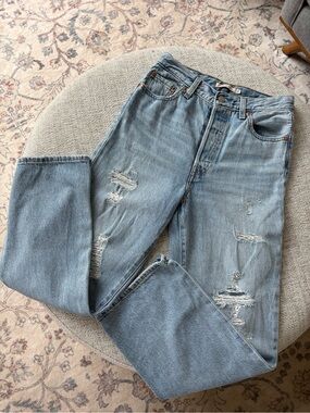 Levi's Distressed Straight Leg Jeans